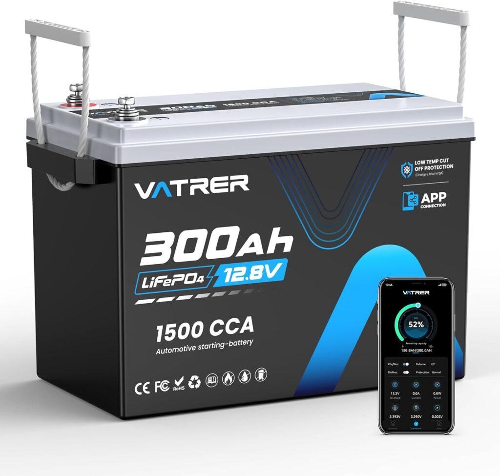 12V 300Ah LiFePO4 Lithium Battery, Rechargeable Two-in-One Mode Battery | Built-in 200A BMS APP Monitoring, 2560W Max Load, High/Low Temp Protection, for RV, Trolling Motor, Solar, Off Grid, etc. 12V 300Ah LiFePO4 Lithium Battery, Rechargeable Two-in-One Mode Battery | Built-in 200A BMS APP Monitoring, 2560W Max Load, High/Low Temp Protection, for RV, Trolling Motor, Solar, Off Grid, etc.