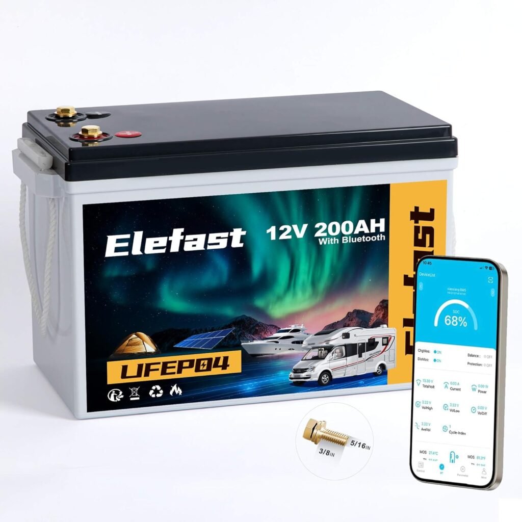 Elefast 12V 300AH Lifepo4 Battery,12V Lithium RV Battery Built-in 200A BMS and Bluetooth,Max 3840Wh,Up to Deep Cycle.Perfect for RV,Solar Energy,Off-Grid System Elefast 12V 300AH Lifepo4 Battery,12V Lithium RV Battery Built-in 200A BMS and Bluetooth,Max 3840Wh,Up to Deep Cycle.Perfect for RV,Solar Energy,Off-Grid System