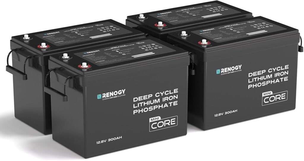 RENOGY REGO Lithium Battery 12V 300AH LiFePO4 Battery, 200A BMS 5000+ Deep Cycle Life, High/Low Temp Protection, 15.12x7.64x9.96 Mini Size, Lightweight Compact for RV, Cabin, Marine, Home Storage